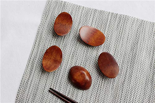 Chopstick Rest Tsehuar 5 PCS Wood Chopsticks Holder Dinner Server Spoon Fork Knife Stand Holder