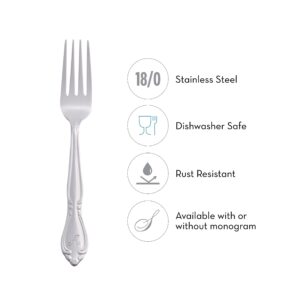 RiverRidge 5417-843-P Rose 46 Piece Monogrammed Flatware Set, Letter P, No size, Silver