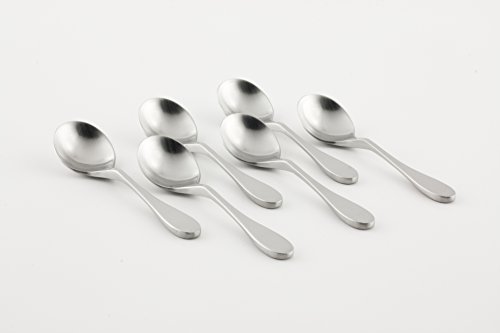 Knork Original Bouillon Stainless Steel Soup, Specialty Spoons, (Pack of 6)