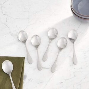 Knork Original Bouillon Stainless Steel Soup, Specialty Spoons, (Pack of 6)