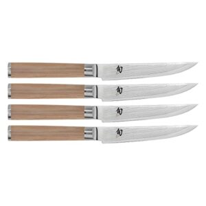 shun classic blonde 4 piece steak knife set