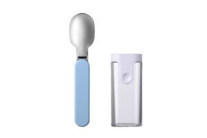 mepal ellipse nordic blue foldable spoon-reusable-cutlery for travel-ideal for cereal cups to go-dishwasher safe, zzzz-s