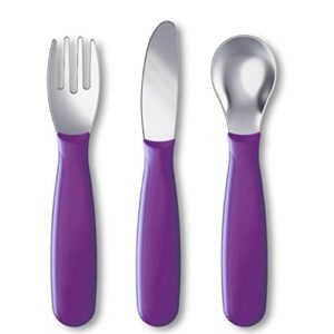 gerber nuk stainless steel tip kiddy cutlery set,(purple)