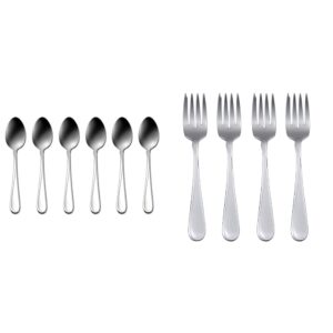 oneida flatware flight, teaspoons, set of 6 & flight everyday flatware salad forks, set of 4