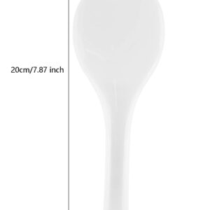 Cionyce 2PCS Plastic Rice Paddle Spoon Rice Scoop, Non-Stick Rice Spatula Rice Cooker Shovel Rice Serving Spoon 7.87 Inch (White E)