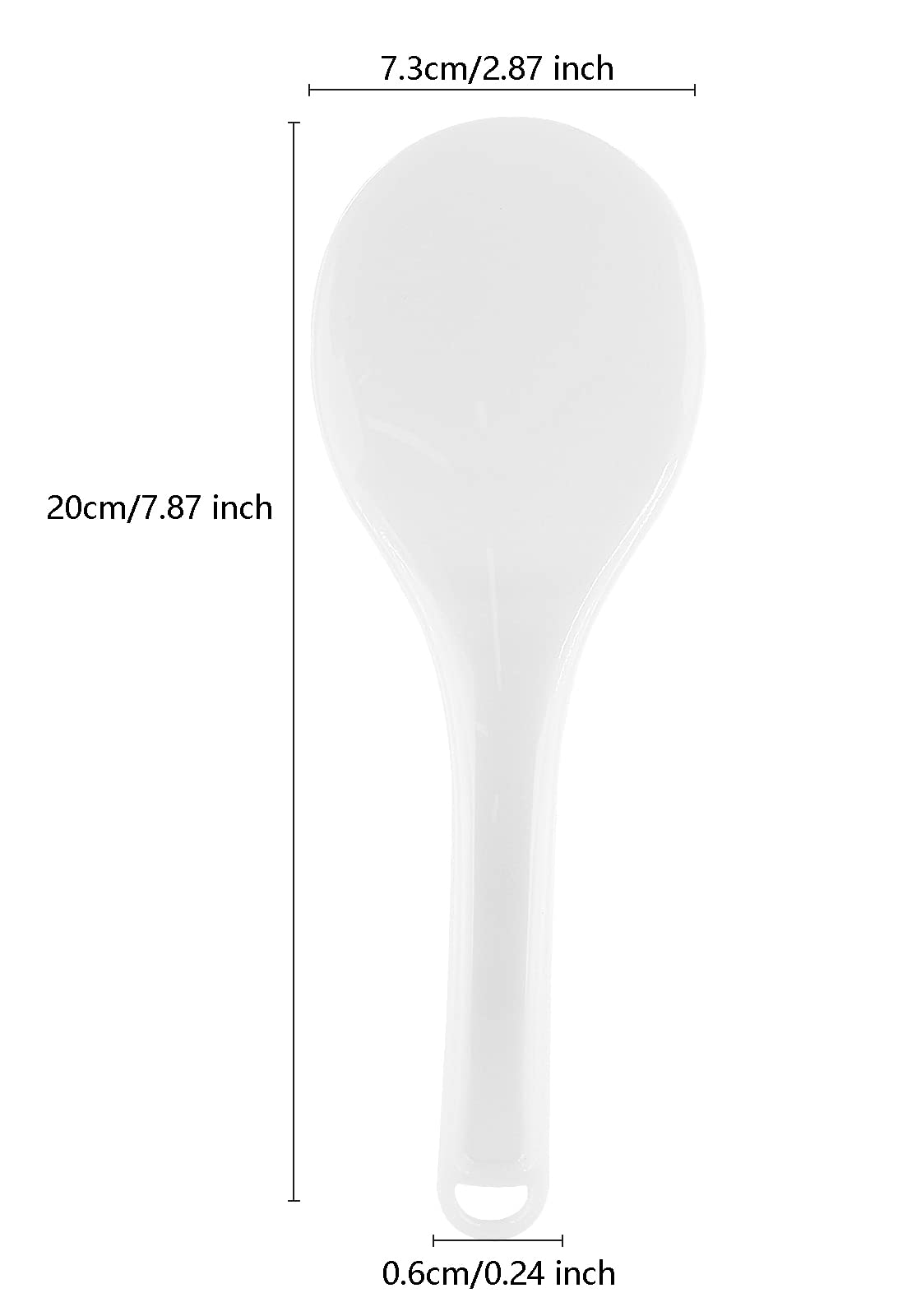 Cionyce 2PCS Plastic Rice Paddle Spoon Rice Scoop, Non-Stick Rice Spatula Rice Cooker Shovel Rice Serving Spoon 7.87 Inch (White E)