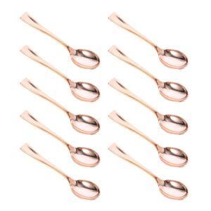 plastic spoons mini disposable spoon: cabilock 24 pcs rose gold serving spoon 3.8 inch dessert spoon small spoons for dessert, sampling appetizers, honey, parties, picnics