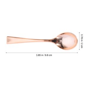 Plastic Spoons Mini Disposable Spoon: Cabilock 24 Pcs Rose Gold Serving Spoon 3.8 inch Dessert Spoon Small Spoons for Dessert, Sampling Appetizers, Honey, Parties, Picnics
