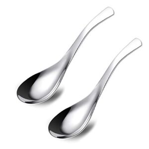 ercrysto stainless steel spoon, soup spoon, coffee spoon, desert spoon, etc. light weight and small size especially suitable for toddlers, children, espresso etc. (2pcs)