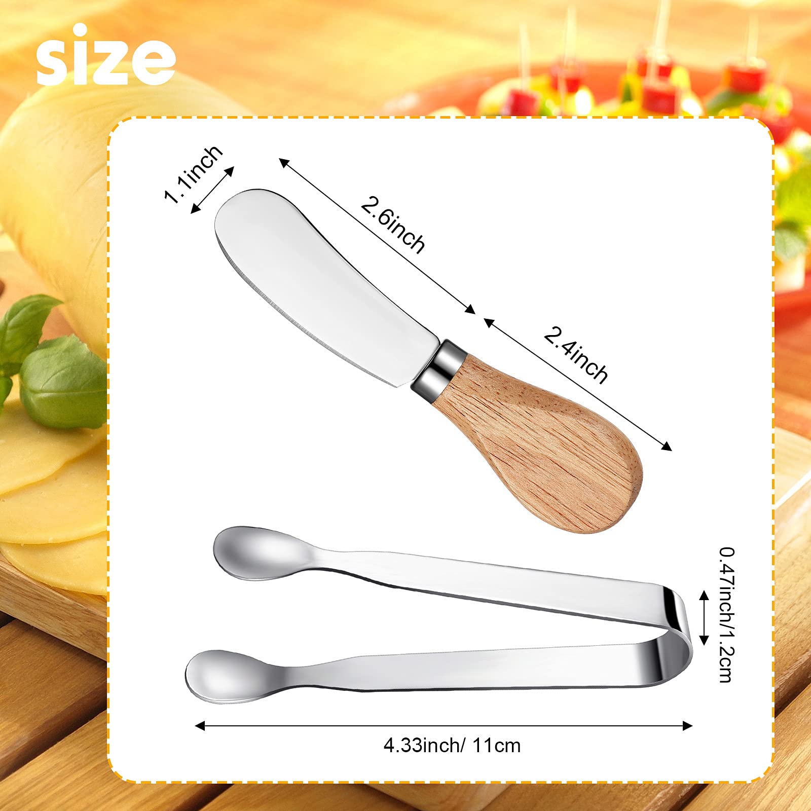 5 Pieces Serving Utensils Including 3 Pieces Butter Cheese Spreader 2 Pieces Sugar Tongs Ice Tongs Kitchen Tongs Stainless Steel Serving Tongs Sugar Cube Tongs for Tea Party Desserts Coffee Bar
