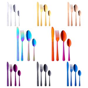 buygo silverware set, 32-piece flatware set for 8 stainless steel dinnerware set cutlery tableware, include dinner knife/fork/spoon/teaspoon, dishwasher safe