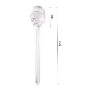 2Pcs 6" Glass Honey Dipper Sticks Stirring Sticks Server Honey Spoon Dipper Stirrer Honey Wand for Honey Pot Jar Containers Honey Dispense Drizzle, Clear