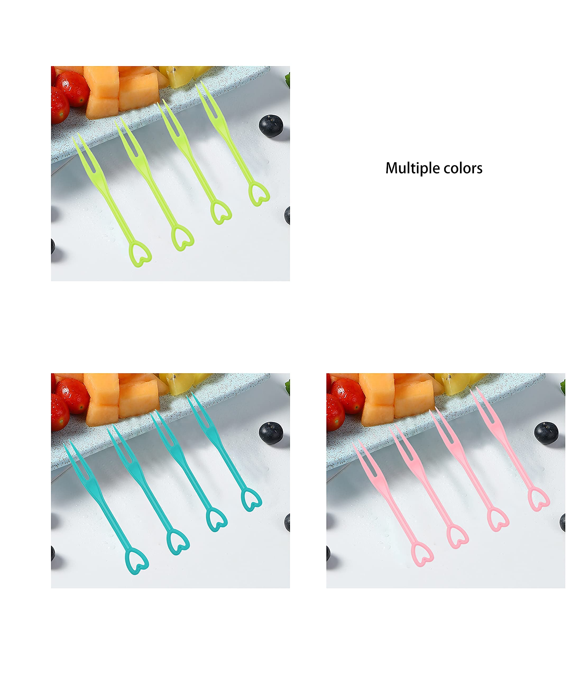 Disposable plastic fruit fork (500pcs) kids fruit fork mini dessert fork Cake fork Food fork Plate fork Birthday, party supplies