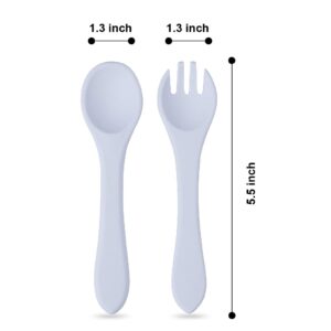 PandaEar Baby Silicone Soft Bendable Utensils Spoons Forks| Training Feeding for Kids Toddlers Children Infants| BPA Free 4 Pack Cutlery