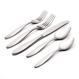 oneida tonya 20 piece everyday flatware set, service for 4, 18/0 stainless steel, silverware set