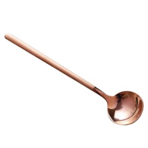 mausong professional coffee cupping spoon dessert yogurt spoon stainless steel 13x3cm - rose gold