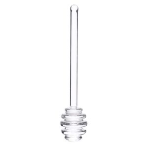 1pc 6inch reusable glass honeycomb stick honey dippers sticks honey stirrer wand honey jar dispense drizzle spoon for maple syrup, molasses,melted chocolate wedding party favors