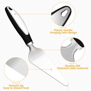 KUFUNG Pizza Sever, Stainless Steel Pizza Pastry Server, Pizza Cutter Shovel with Non Slip Handle for Pizza, Pies, Waffles and Dough Cookies, Easy to Use and Clean (2.4x5 inch(Triangle), Black)