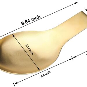 Stainless Steel Spoon Rest (2 Pack), VOJACO Spoon Rest for Kitchen Counter, Gold Spoon Holder for Stove Top for Spoons, Ladle, Spatula, Cooking Utensils or Kitchen Tools – Dishwasher Safe