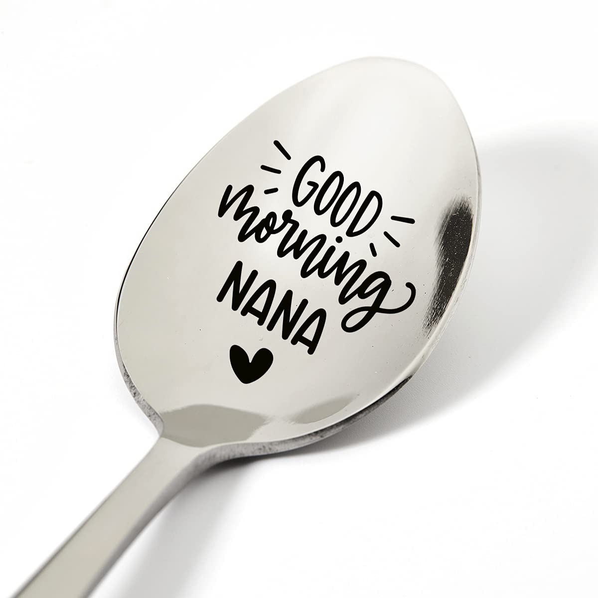 Grandma Gifts from Granddaughter Grandson Wife, Funny Good Morning Nana Spoon Engraved Stainless Steel, Tea Lover Coffee Lovers Gifts, Nana Birthday Valentine Mother's Day Christmas Gift