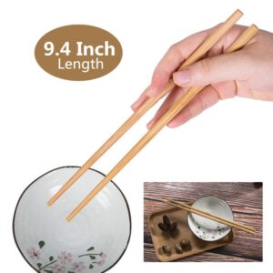 Bamboo Chopsticks Reusable Dishwasher Safe Natural Chinese Health Wooden Bamboo Chopsticks,Long 10 Pairs Sets for Restaurant Home Use Premium Material