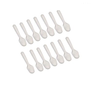 500pcs 3 inch clear mini plastic spoons disposable tasting spoon scoops for dessert ice cream appetizer cake spices food supply