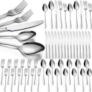 100 pieces silverware set stainless steel flatware set for 20 silver flatware sets include fork knife spoon set, mirror finished, dishwasher safe