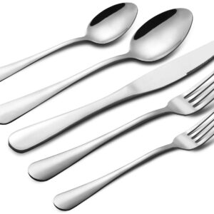 Silverware Set, 40-Piece Flatware Set, Stainless Steel Home Kitchen Hotel Restaurant Tableware Cutlery Set, Service for 8,Include Knife/Fork/Spoon,Mirror polished, Dishwasher Safe