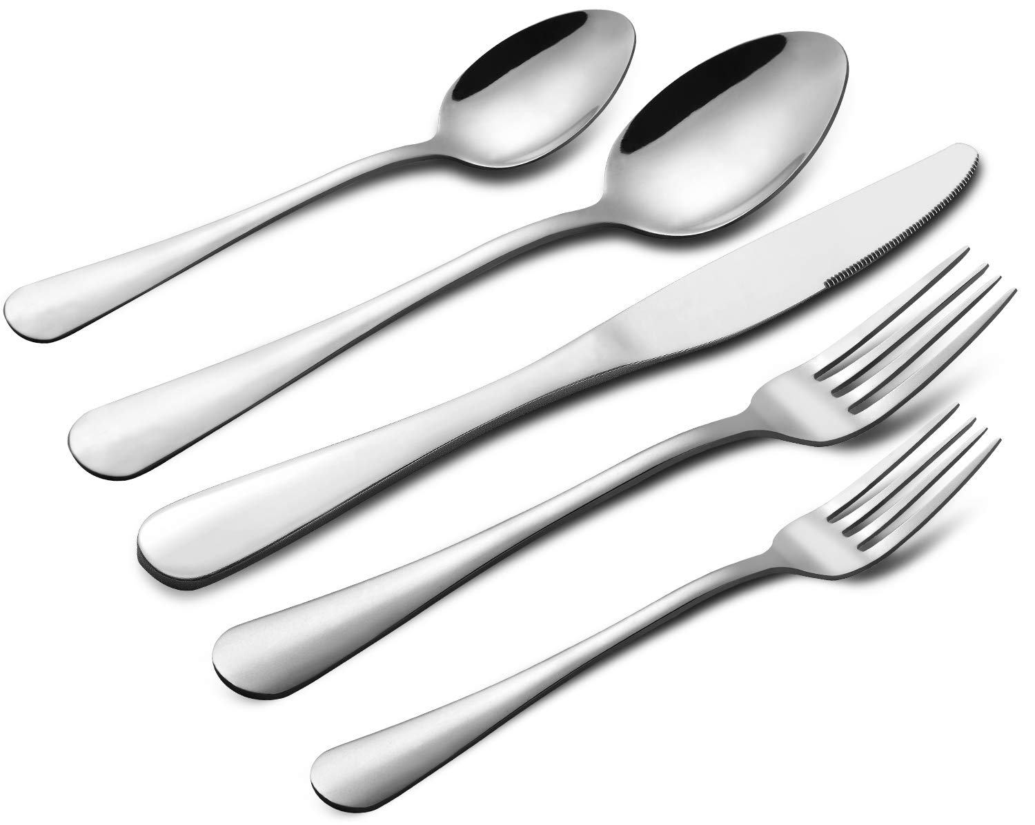 Silverware Set, 40-Piece Flatware Set, Stainless Steel Home Kitchen Hotel Restaurant Tableware Cutlery Set, Service for 8,Include Knife/Fork/Spoon,Mirror polished, Dishwasher Safe