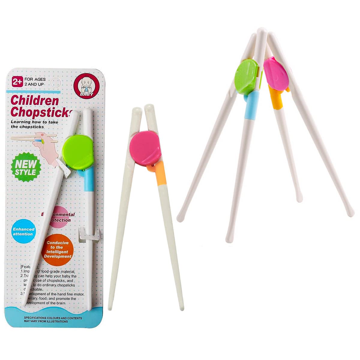 Miraclekoo Kids Chopsticks Training,4 Pairs Training Chopsticks for Kids Toddler Beginners ,Easy to Use Learning Chopsticks