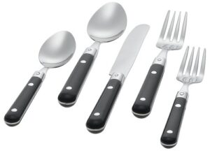 ginkgo international le prix 20-piece stainless steel flatware place setting, black, service for 4
