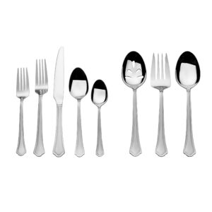 International Silver Adventure 51-Piece Stainless Steel Flatware Set with Serving Utensils and Extra Teaspoons, Service for 8