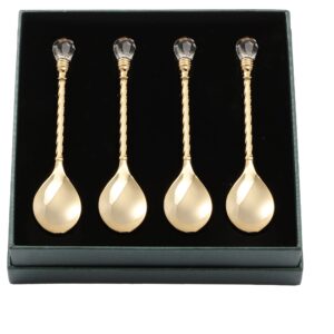 matashi mttspn434-4 dessert spoon, set of 4, gold
