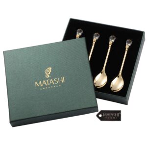 Matashi MTTSPN434-4 Dessert Spoon, Set of 4, Gold