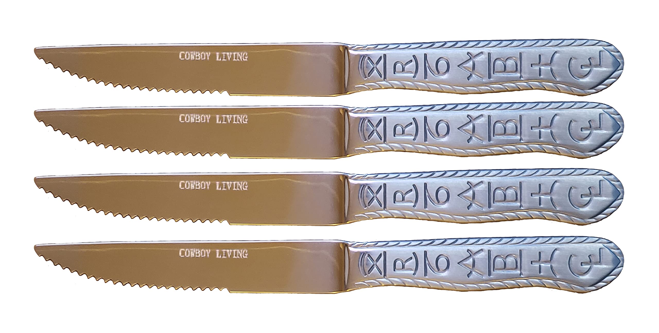 Cowboy Living Ranch Brands Stainless Silverware Steak Knife Set (4 piece)