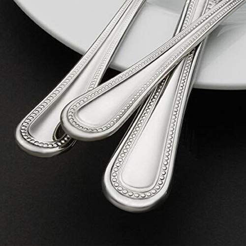 12-Pieces Dessert Forks, HaWare Stainless Steel 7.1 Inches Pearled Edge Small Salad Forks, Classic Elegant Design, Mirror Polished, Dishwasher Safe