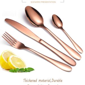 AARainbow 9 Pieces Stainless Steel Flatware Set Portable Reusable Cutlery Set Travel Utensils Set Including Chopsticks Knife Fork Spoon Straws Cleaning Brush Dishwasher Safe (9 Rose Gold)