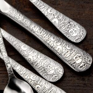 Liberty Tabletop Calavera (Skull) 20 Piece Flatware Set service for 4 18/10 Silverware Made in USA