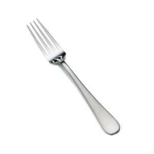 gourmet basics by mikasa satin symmetry stainless steel dinner fork, set of 10