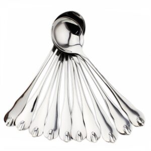 Large Soup Spoons, Large Stainless Steel Restaurant & Hotel Quality Round Soup Spoons, Set of 10