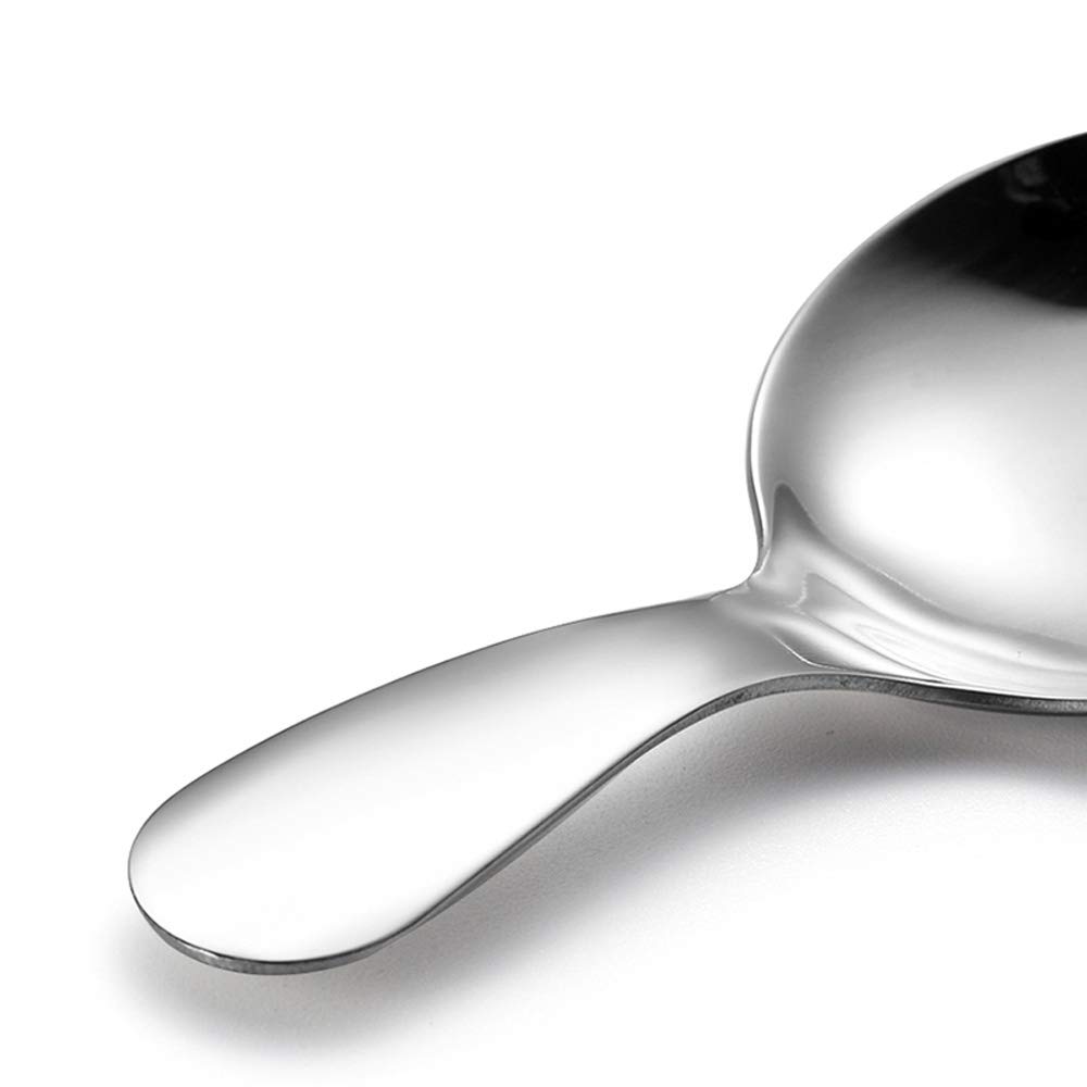 YITAQI Stainless Steel Short Handle Spoons,Small Dessert Cake Sugar Condiment for Kid Children Stirring Spoon Coffeeware Teaspoon Coffee(Silver 3Pcs)