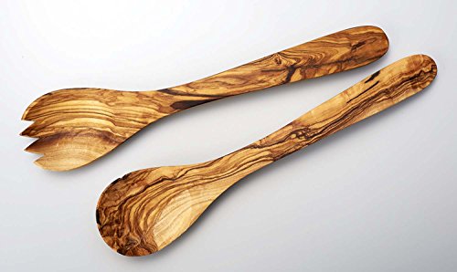 Naturally Med Olive Wood Salad Servers