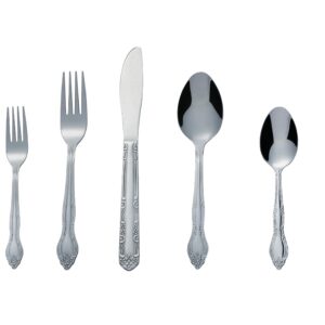 Bon Flora 20-Piece Stainless Steel Flatware Silverware Cutlery Set, Include Knife/Fork/Spoon, Dishwasher Safe, Service for 4