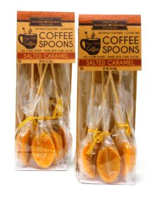 melville hand crafted naturally flavored salted caramel coffee spoons 2 oz (56g) made with cane sugar no corn syrup 2 pack