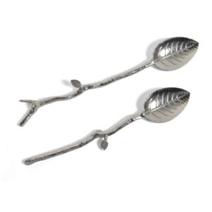 crosby & taylor twig pewter condiment spoons, set of 2
