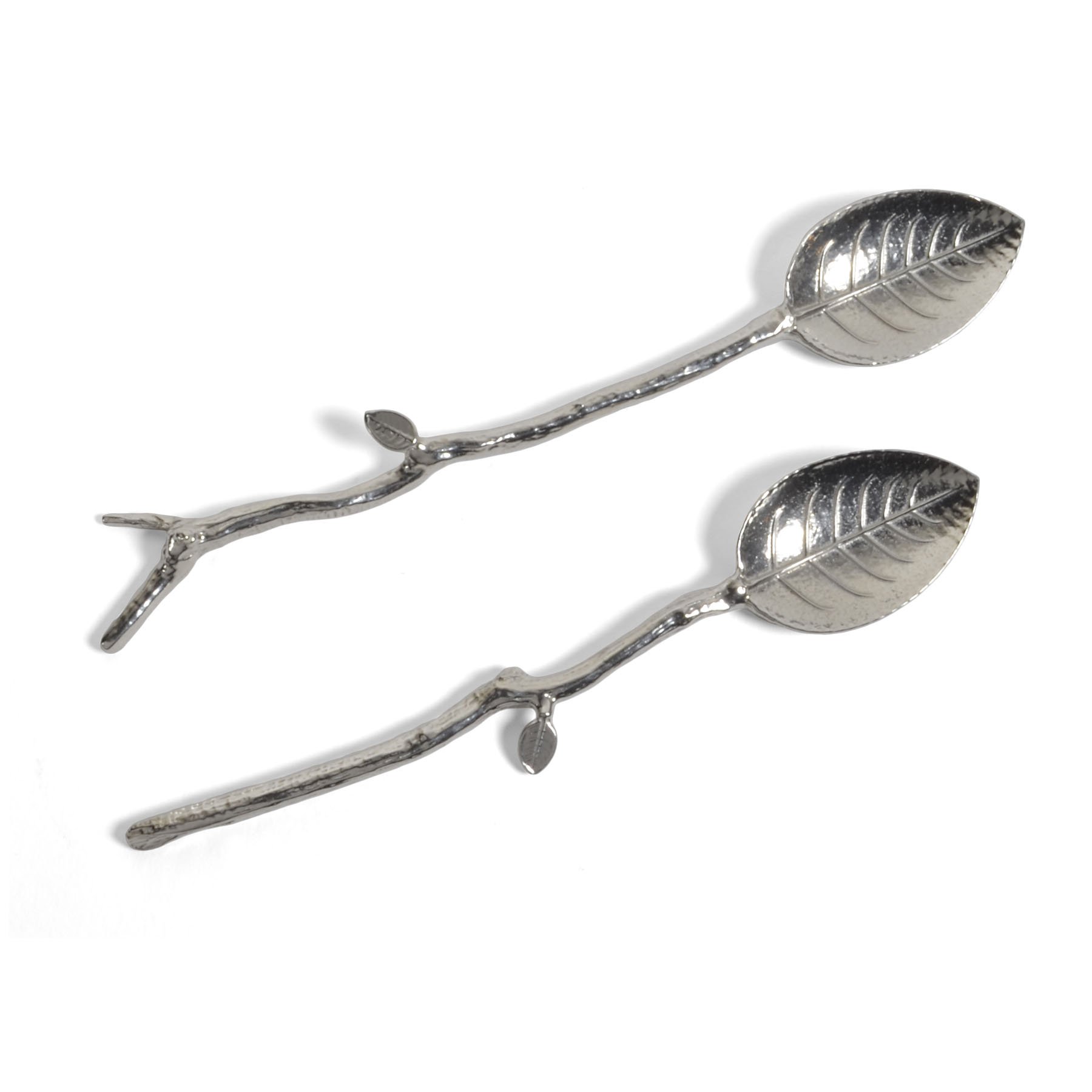 Crosby & Taylor Twig Pewter Condiment Spoons, Set of 2