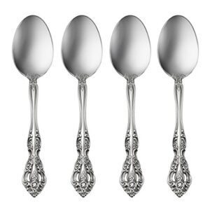oneida michelangelo fine flatware set, 18/10 stainless, set of 4 dinner spoons