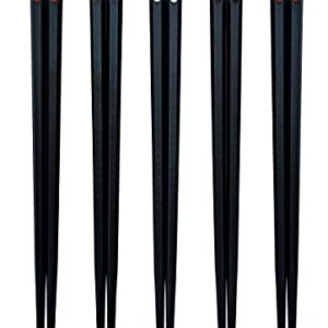 Fiberglass Chopsticks Reusable Korean Japanese Chinese Chop sticks, 5 Pairs 9 1/2 inch Black, Dishwasher safe, Non-slip Stripe gift-box Pack Cool Chopstick