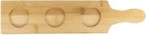 hinlot 3 slots bamboo wine serving display rack flight paddle board for wine glass jars (4)