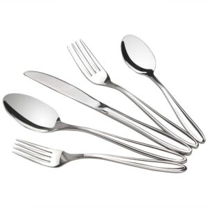 jekiyo 18/10 stainless steel flatware sets, heavy duty silverware 30-piece